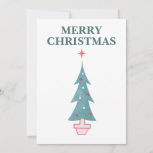 Kerstboom Vintage jaren 1950 Design Bedankkaart