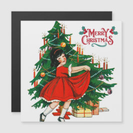 Kerstboom vintage kunst kaart