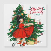 Kerstboom vintage kunst kaart (Voorkant)