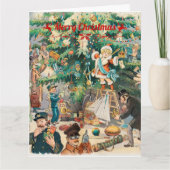 Kerstboom Vintage Lithografie Kaart (Voorkant)