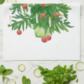 Kerstboom Vintage met een Ster Wit Theedoek (Gevouwen)