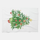 Kerstboom Vintage met een Ster Wit Theedoek (Horizontaal)