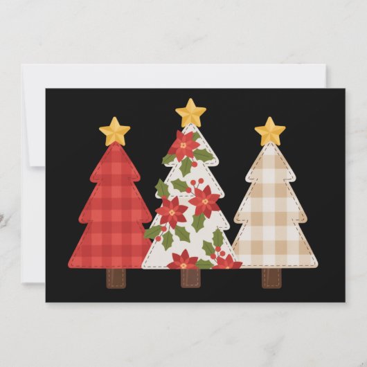 Kerstboom Vintage Patchwork Lieve Feestdag Feestdagenkaart (Voorkant)