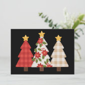 Kerstboom Vintage Patchwork Lieve Feestdag Feestdagenkaart (Staand voorkant)