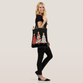 Kerstboom Vintage Patchwork Lieve Feestdag Tote Bag (Op model)