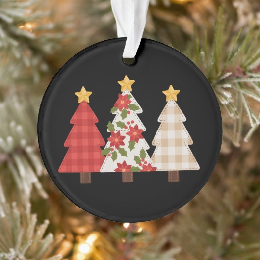 Kerstboom Vintage Patchwork Lieve Feestdagen Ornament (Boom)