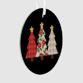 Kerstboom Vintage Patchwork Lieve Feestdagen Ornament (voorkant)