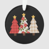 Kerstboom Vintage Patchwork Lieve Feestdagen Ornament (voorkant)