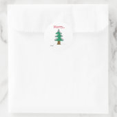 Kerstboom Vintage Ronde Sticker (Tas)