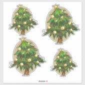 Kerstboom Vinyl Gesneden stickers (Vel)