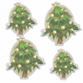 Kerstboom Vinyl Gesneden stickers (Voorkant)
