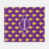 Kerstboom Violet geel minimal patroon Fleece Deken (Voorkant (Horizontaal))
