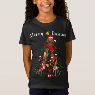 Kerstboom Vizsla lover Xmas hond eigenaar T-shirt