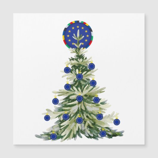 Kerstboom - Vlag van de Europese Unie | EU Euro - (Voorkant)