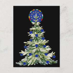 Kerstboom - Vlag van de Europese Unie EU Euro - Briefkaart