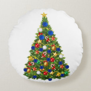 Kerstboom - Vlag van de Europese Unie EU Euro - Rond Kussen