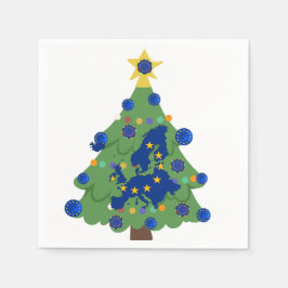 Kerstboom - Vlag van de Europese Unie | EU Euro -  Servet