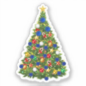 Kerstboom - Vlag van de Europese Unie | EU Euro -  Sticker (Voorkant)