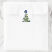 Kerstboom - Vlag van de Europese Unie | EU Euro - Vierkante Sticker (Tas)