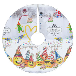 Kerstboom Vloerkleed Gelukkig Verjaardag Rok