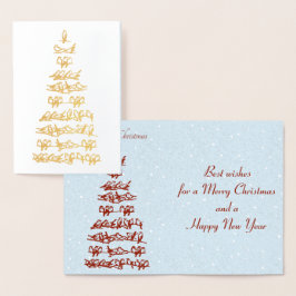 Kerstboom vogels folie kaarten