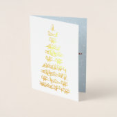 Kerstboom vogels folie kaarten (Voorkant)