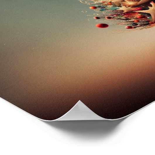 Kerstboom vol kerstmannetjes. poster (Hoek)