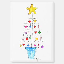 Kerstboom vol vrolijkheid en licht magneet