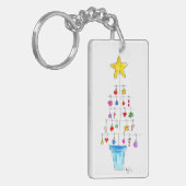 Kerstboom vol vrolijkheid en licht sleutelhanger (Voorkant Links)