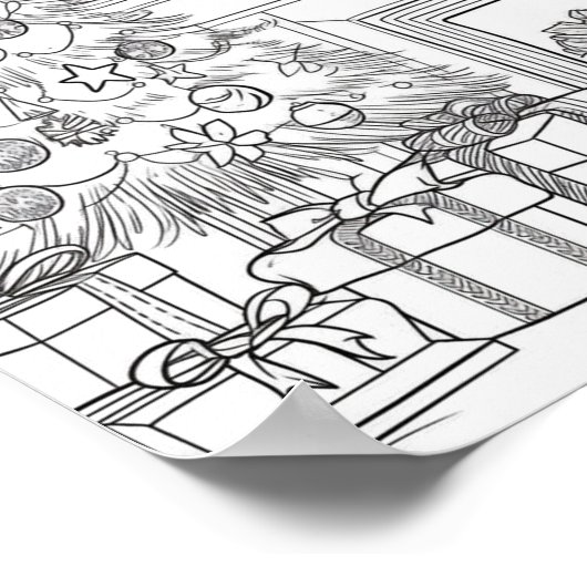 Kerstboom volwassen kleuring poster (Hoek)