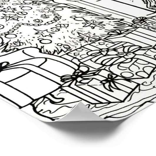 Kerstboom volwassen kleuring poster (Hoek)