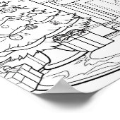 Kerstboom volwassen kleuring poster (Hoek)