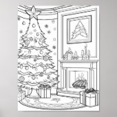 Kerstboom volwassen kleuring poster (Voorkant)