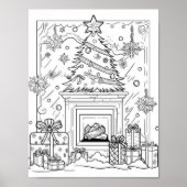 Kerstboom volwassen kleuring poster (Voorkant)