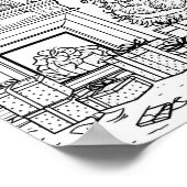 Kerstboom volwassen kleuring poster (Hoek)