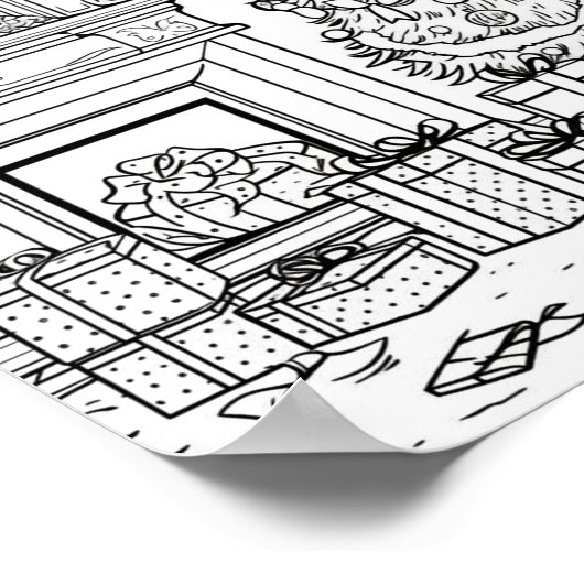 Kerstboom volwassen kleuring poster (Hoek)