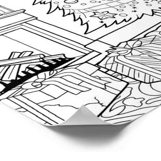 Kerstboom volwassen kleuring poster (Hoek)