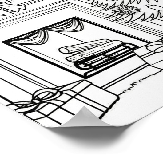 Kerstboom volwassen kleuring poster (Hoek)