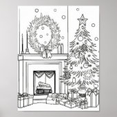 Kerstboom volwassen kleuring poster (Voorkant)