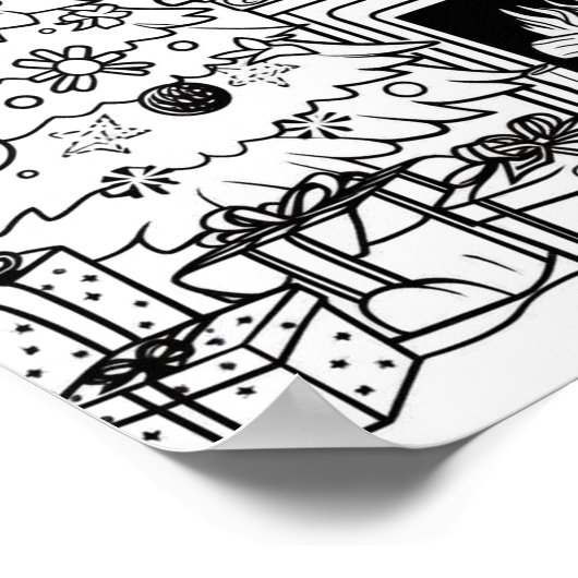 Kerstboom volwassen kleuring poster (Hoek)