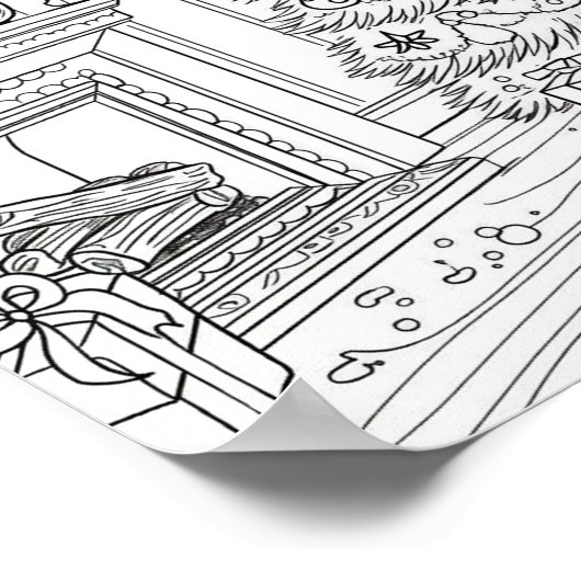 Kerstboom volwassen kleuring poster (Hoek)