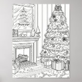 Kerstboom volwassen kleuring poster (Voorkant)