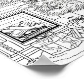 Kerstboom volwassen kleuring poster (Hoek)