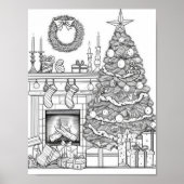Kerstboom volwassen kleuring poster (Voorkant)