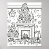 Kerstboom volwassen kleuring poster (Voorkant)