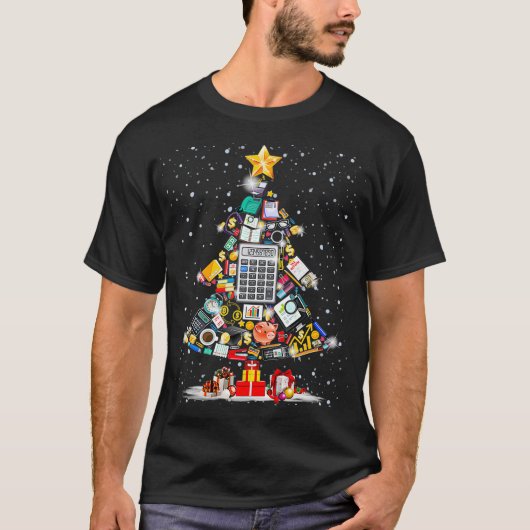 kerstboom voor accountant kerstman t-shirt (Voorkant)