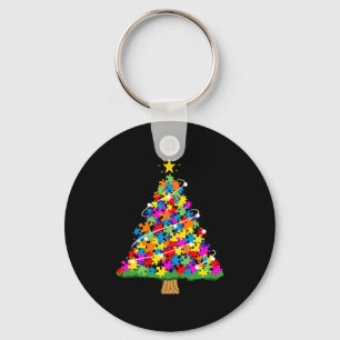 Kerstboom voor Autisme Bewustzijn Sleutelhanger