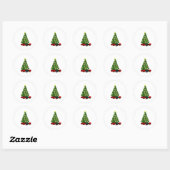 kerstboom voor bier ronde sticker (Vel)