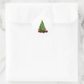 kerstboom voor bier ronde sticker (Tas)