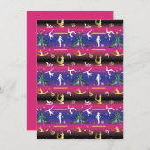 Kerstboom voor dames met turnscans feestdagenkaart (Voorkant / Achterkant)